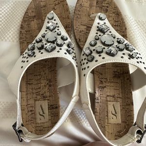 White Studded Wedge shoe